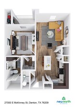1 Bed • 1 Bath 4201 floor plan